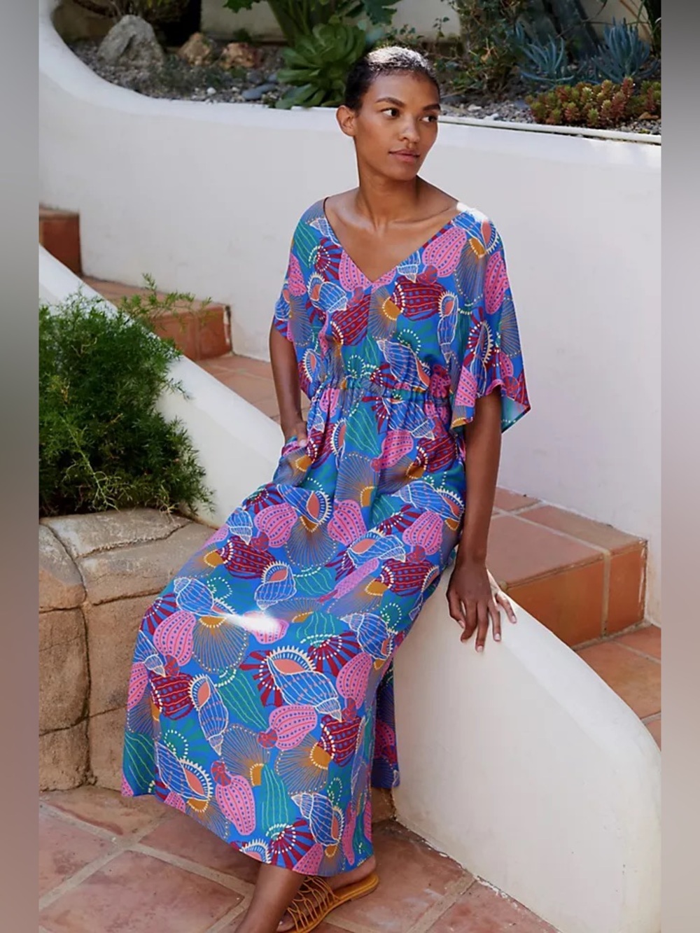 Farm Rio Seashell Coverup Maxi Dress XL